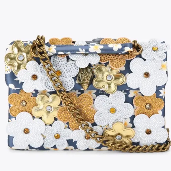 Floral Gold and White Women´s Bag